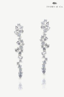 Ivory & Co Silver Islington Crystal Cluster Drop Earring (K82750) | SGD 106