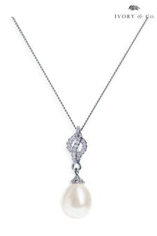Ivory & Co Silver Lisbon Crystal And Pearl Romantic Pendant (K82754) | LEI 209