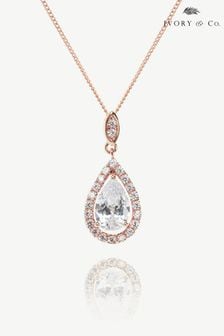 玫瑰金 - Ivory & Co Belmont And Crystal Teardrop Pendant (K82756) | NT$1,630