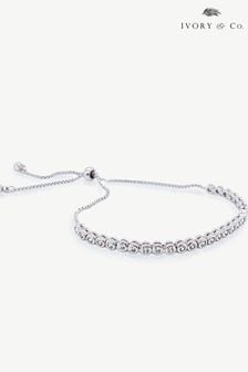 Ivory & Co Silver Tivoli Crystal Delicate Toggle Bracelet (K82767) | LEI 239