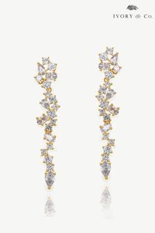 Ivory & Co Gold Islington Crystal Cluster Drop Earring (K82768) | kr714