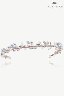 玫瑰金 - Ivory & Co Moonshine水晶珍珠硬式頭箍 (K82780) | NT$3,030