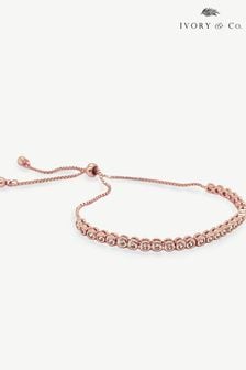 Ivory & Co Rose Gold Tivoli Crystal Delicate Toggle Bracelet (K82794) | kr730