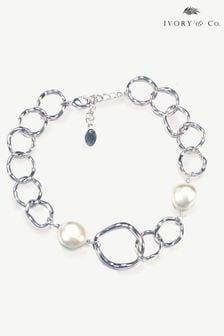 Argintiu - Ivory & Co Caprice And Pearl Hoop Bracelet (K82796) | 269 LEI