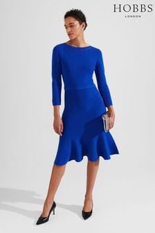 Hobbs Blue Quinn Knitted Dress (K82900) | 787 QAR