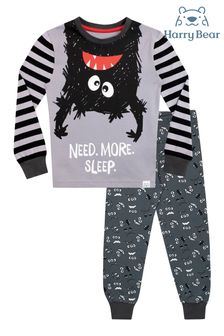 Harry Bear Grey Snuggle Fit Monster Pyjamas (K82986) | €22.50