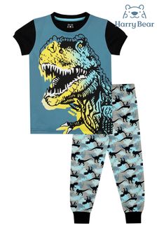 Harry Bear Blue Dinosaur Snuggle Fit Short Sleeve Pyjamas (K82994) | SGD 37
