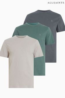 AllSaints Green Brace Crew T-Shirts 3 Pack (K83018) | 470 QAR