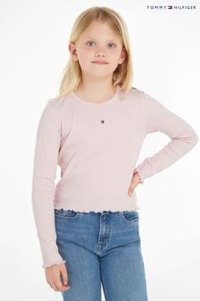 Tommy Hilfiger Essential Rippen-Top in Rosa​​​​​​​ (K83020) | 17 € - 20 €