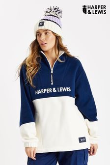 Harper & Lewis Dark Blue Harper & Lewis Blue Berkley 1/4 Zip Polar Fleece (K83059) | $132
