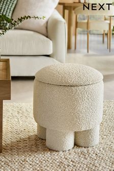 Casual Boucle Oyster Natural Bloor Storage Stool (K83181) | €100