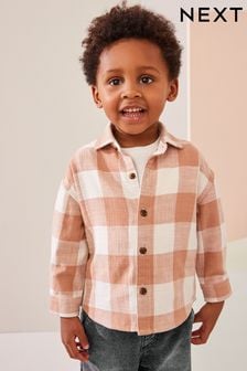 Roestbruin - Long Sleeve Check 100% Cotton Shirt (3mths-7yrs) (K83236) | €19 - €22