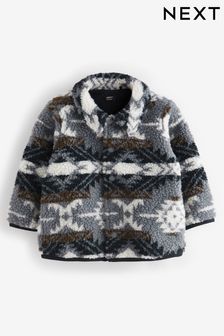 Blue/Navy Pattern - Borg Fleece Shacket (3mths-7yrs) (K83277) | €28 - €31