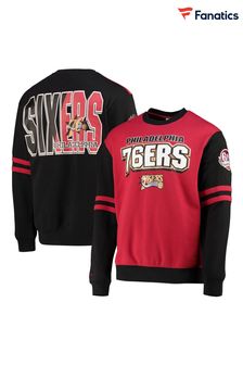 Fanatics Red NBA Philadelphia 76ers All-Over Crew 2.0 Scarlet Sweat Top (K83289) | SGD 155