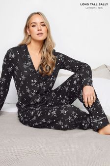 Long Tall Sally Black Animal Print Star Collar Pyjamas Set (K83316) | 52 €