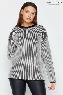 Long Tall Sally Black Ribbed Droped Shoulder Jumper (K83317) | €43