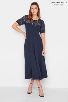 Long Tall Sally Blue Lace Midi Dress (K83339) | €51