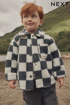 Grey Checkerboard Borg Fleece Shacket (3mths-7yrs) (K83423) | KRW36,300 - KRW40,600