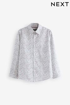 白色碎花花朵圖案 - 長袖印花襯衫 (3-16歲) (K83502) | NT$580 - NT$800