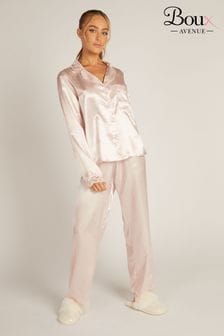 Boux Avenue Pink Amelia Long Sleeve Revere Top Pyjamas Set (K83584) | €28