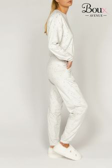 Boux Avenue Zweiteiliger Pyjama aus Velours mit Foliensternen, Silberfarben (K83635) | 23 €