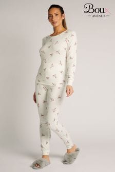 Kremowa piżama dwuczęściowa Boux Avenue ze wzorem w koale i laseczki cukrowe (K83639) | 88 zł