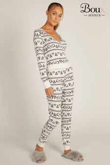 Boux Avenue Cream Fairisle Wrap Top And Leggings Pyjamas Set (K83646) | kr700