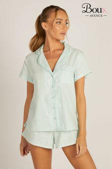 Boux Avenue Mint Green Stripe Cotton Pyjamas Set (K83654) | €42