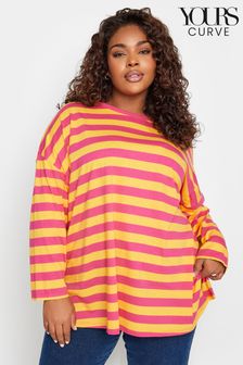 Yours Curve Pink Limited Fashion Throw On Stripe Top (K83895) | €12