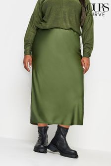 Yours Curve Green Bias Cut Skirt (K83911) | €15.50