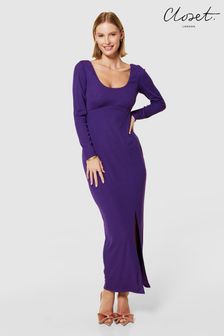 Closet London Purple Maxi Bodycon Dress (K83954) | kr883