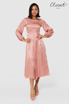 Closet London Pink Midi A-Line Dress (K83993) | 446 SAR