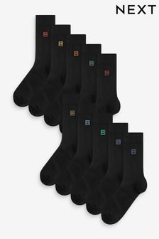 Bright Logo 10 Pack Embroidered Lasting Fresh Socks (K84002) | HK$190