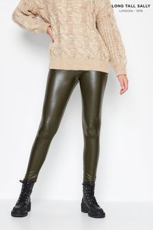 Long Tall Sally Green Stretch Leather Look Leggings (K84016) | AED150