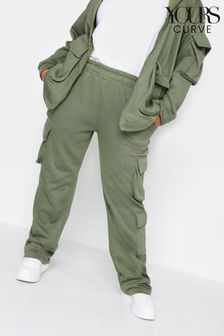 Yours Curve Green Straight Leg Multipocket Joggers (K84178) | kr490