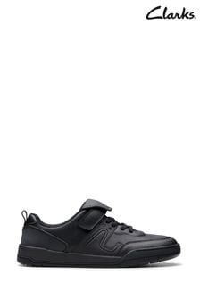 Clarks Black Leather Laser Track Y Shoes (K84192) | €61 - €63