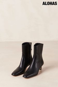Nash Leather Kitten Heels Boots (K84595) | SGD 445