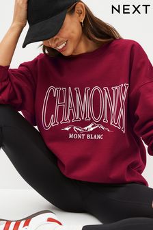 Piros Chamonix - Grafikus pulóver (K84819) | 13 570 Ft
