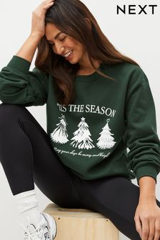 Green Graphic Christmas Sweatshirt (K84829) | €12