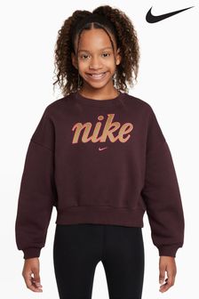 Nike Burgundy Red Club Fleece Boxy Sweatshirt (K85087) | kr840