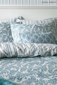 Laura Ashley Newport Blue Cariad Spray Duvet Cover and Pillowcase Set