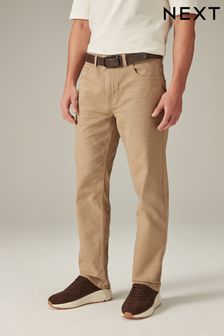 Tan Light Straight Fit Belted Authentic Jeans (K85401) | $59