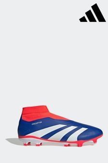 adidas Blue/White Predator League Laceless Firm Ground Boots (K85442) | $146