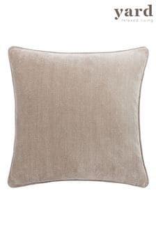 Yard Grey/Beige Heavy Chenille Velvet Reversible Piped Cushion (K85576) | €32