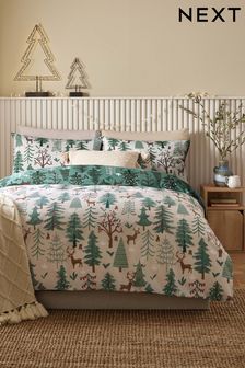 Green Festive Tree Reversible Duvet Cover and Pillowcase Set (K85857) | $19 - $48