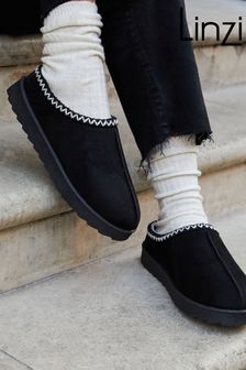 黑色 - Linzi Tana亞茲特克人造鹿皮懶人涼鞋 (K85967) | NT$1,400