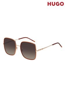 Hugo 1293/с - Золотистые квадратные солнцезащитные очки (K86198) | €185