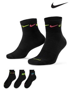 Noir - Nike Everyday Plus Cushioned Training Ankle Socks 3 Pack (K86292) | 26€