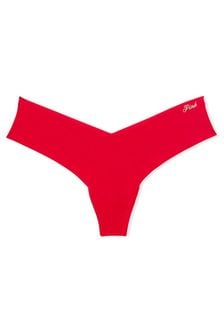 Красный Pin Up - Незаметные трусы с высоким вырезом бедра Victoria's Secret Pink (K86349) | €12
