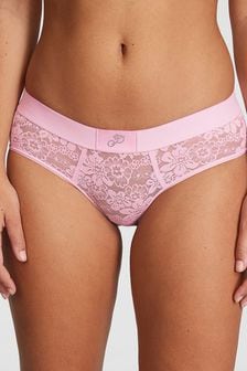 Victoria's Secret PINK Pink Bubble Shine Lace Hipster Logo Knickers (K86359) | €11